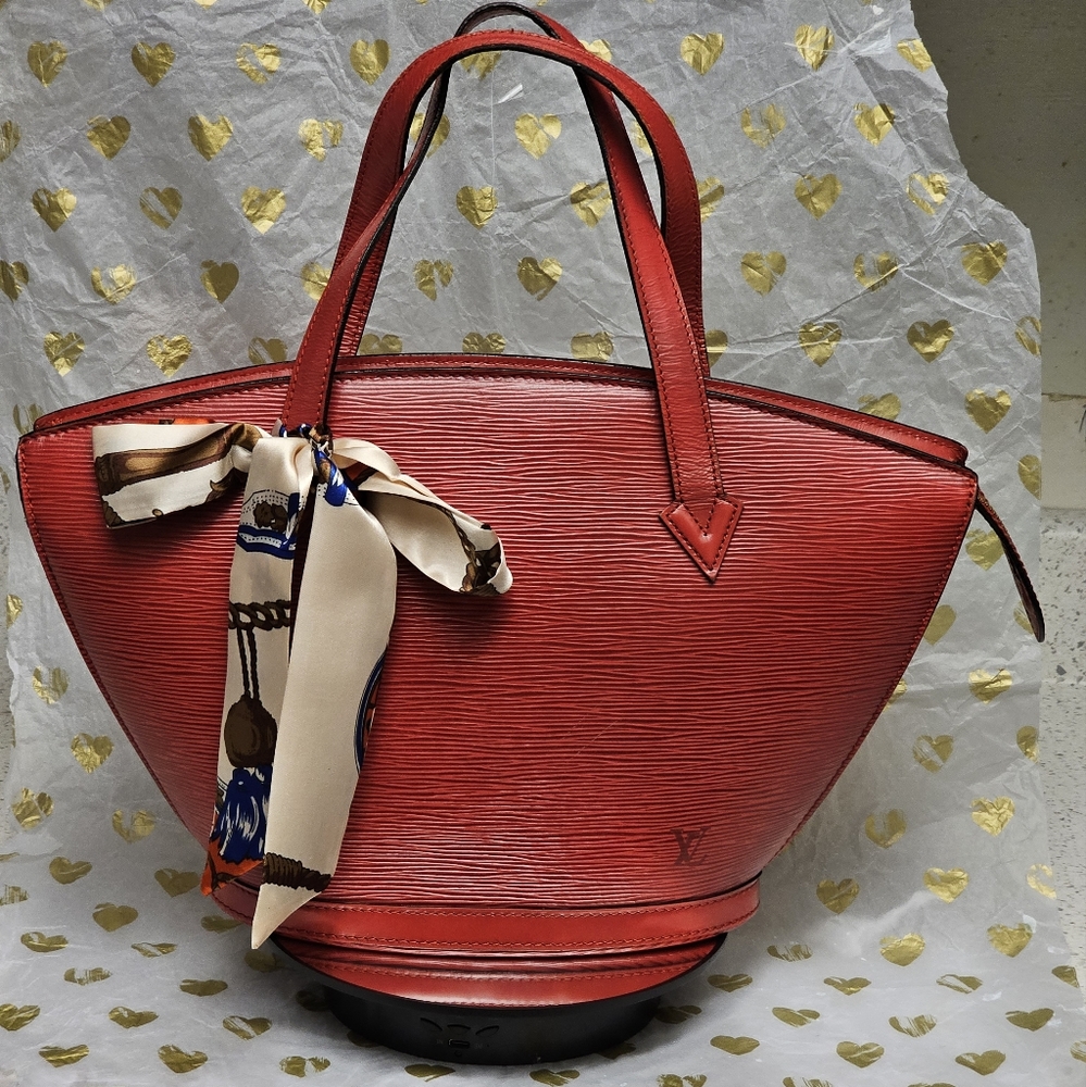 Authentic Louis Vuitton Red Epi Saint Jacques Handbag - Picture 5 of 15